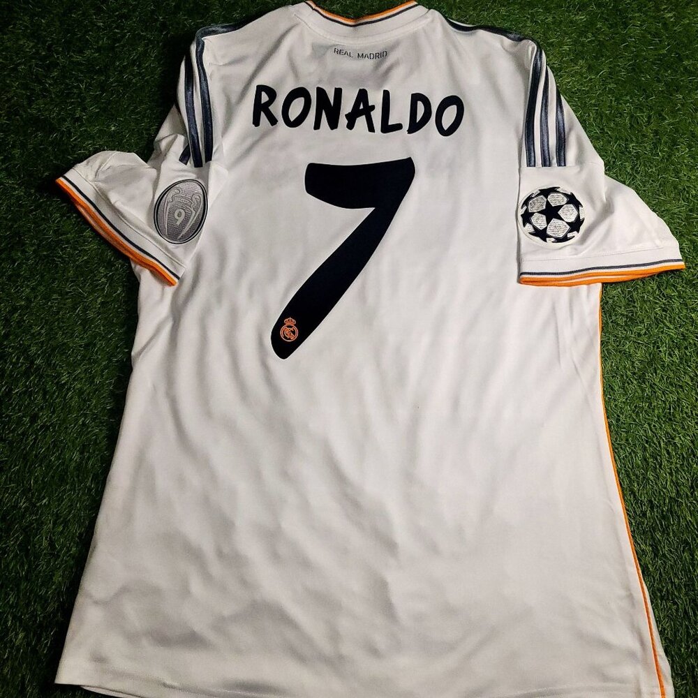 Cristiano Ronaldo Real Madrid UEFA FINAL 2013 2014 Soccer Jersey L SKU# G81157